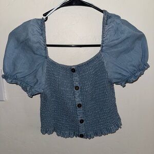 Women Denim-Like Top